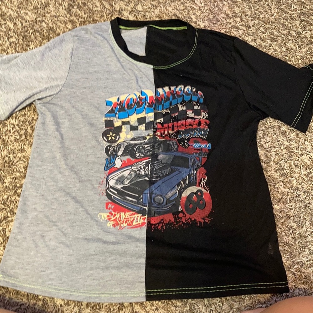 two toned hot wheels shirt